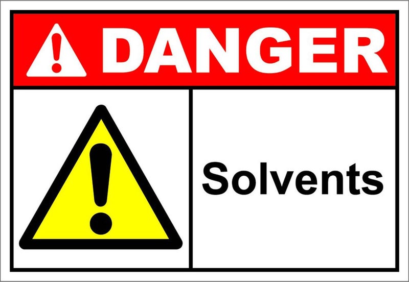 Solvents Danger OSHA/ANSI Label Decal Sticker Sticks to Any Surface